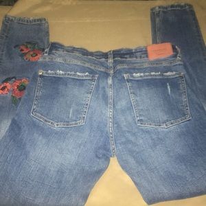 ZARA Trafaluc Embroidered Jeans Sz 6